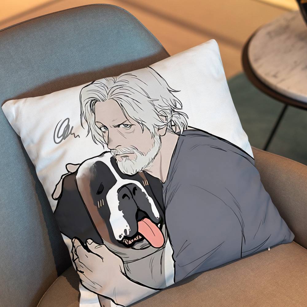 Game Rk800 Detroit Connor Pillow Case Anti-Dustmite Pillowcase Invisible Zipper Silky Short Plush Sofa Cushion Cover
