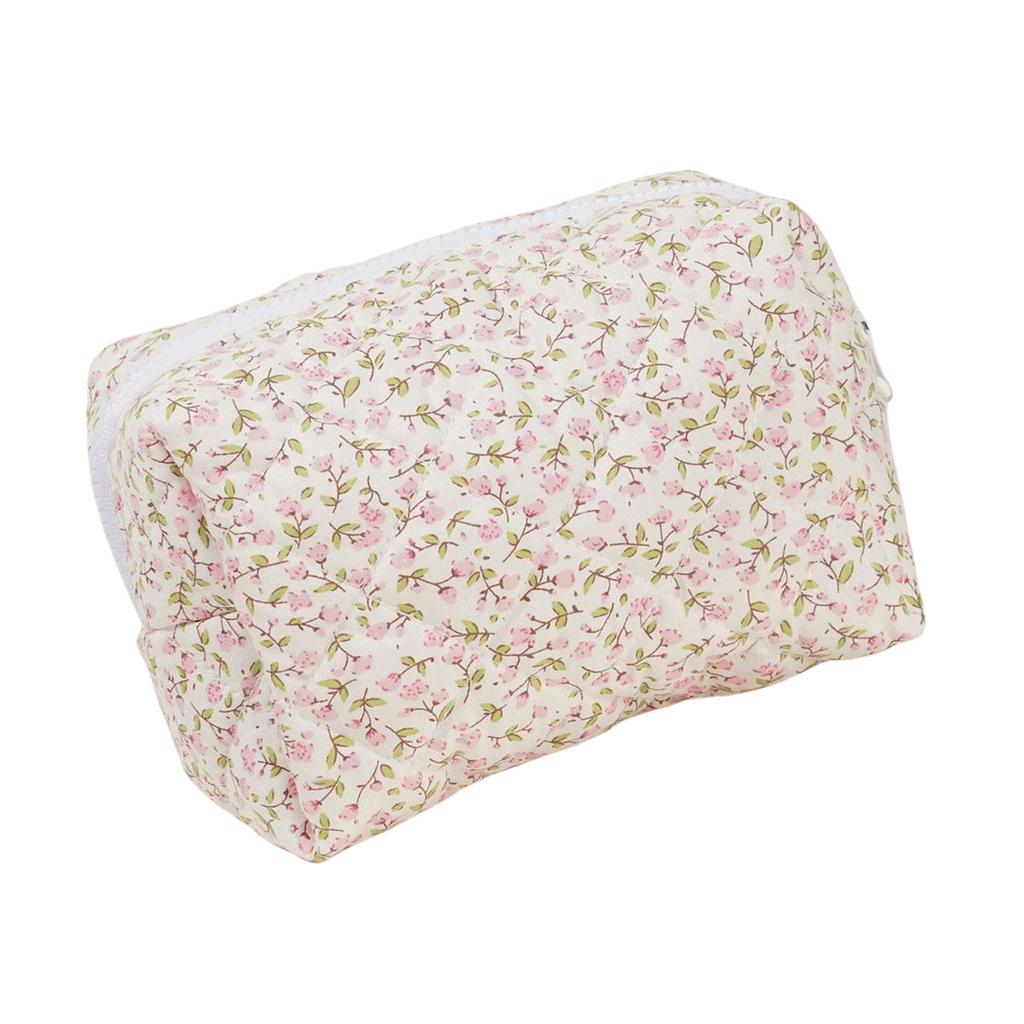 Большая вместимость хлопчатобумажной цветочной стеганой косметички, косметичка, аксессуар для хранения, организованная для путешествий и ежедневного использования