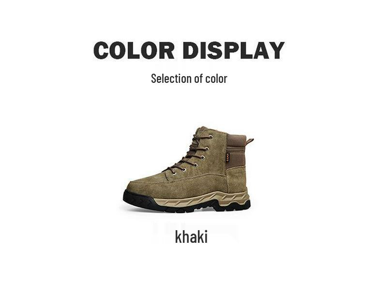 Мужские зимние ботинки из цельной коровьей овчины - Очень толстая шерсть, Морозостойкие, Нескользящие, Зимние ботинки с высоким голенищем