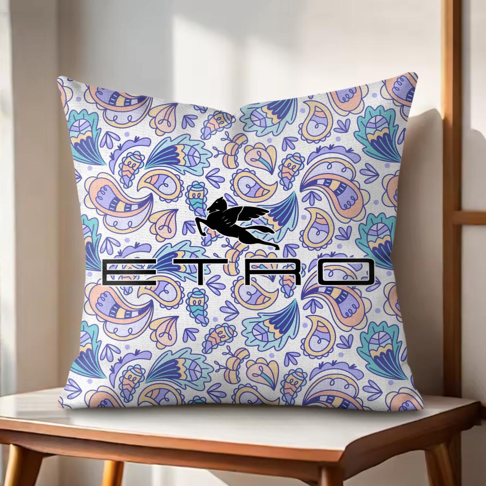 Fashion Design EEtroS Cushion Cover Natural Linen Organic Fabric DoubleSided Printing Couch Pillow Covers Home Decor