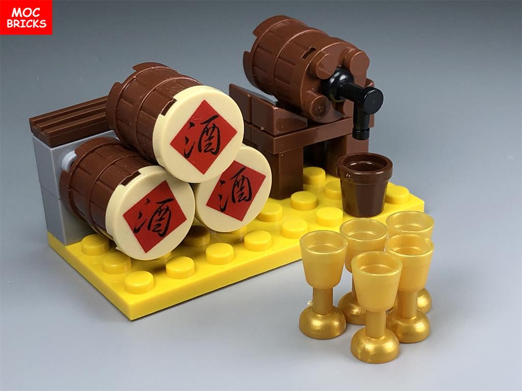 MOC Кубики Китайская Культура Праздник Весны С Новым Годом Подарок Красный Конверт Свадебное Вино Модель Город Строительные Блоки Игрушки Для Детей