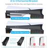 Горизонтальная консоль-стойка RGB с 14 режимами освещения и 4 USB-концентраторами, боковая подставка для PS5 Slim Disc и Digital, базовый держатель с функцией быстрой зарядки контроллера