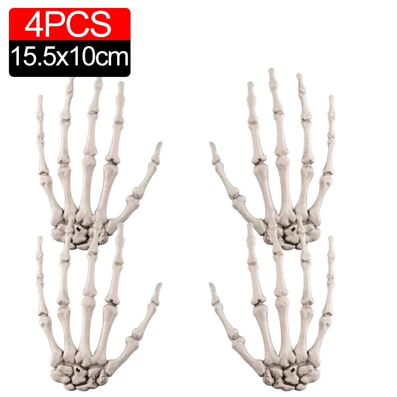 6/1PCS Halloween Decoration Props Halloween Decoration Realistic Life Size Skeleton Hands Plastic Human Hand Bone Plastic Hands