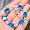 Swiss Blue Topaz Gemstone Handmade Jewelry 925 Sterling Silver Bracelet