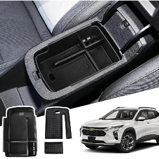 Center Console Organizer Compatible with 2024 2025 2026 Chevy Trax Armrest Storage Box and Center Console Middle Storage Tray Insert Secondary