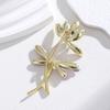 Lotus Dragonfly Brooch Exquisite Zinc Alloy Rhinestone Pin Sweaters Hats Bags Badge Multi-Functional Accessory