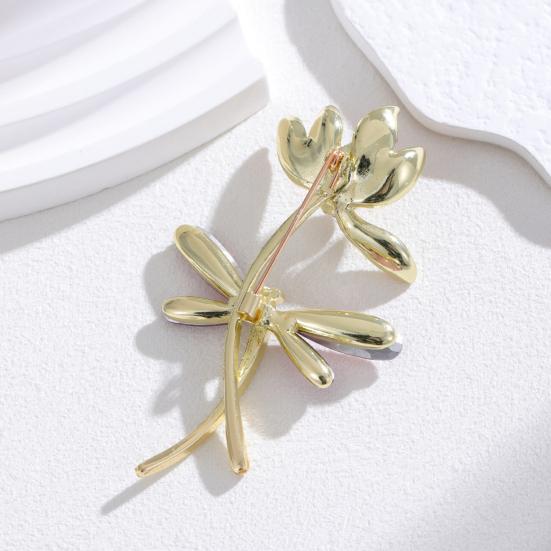 Lotus Dragonfly Brooch Exquisite Zinc Alloy Rhinestone Pin Sweaters Hats Bags Badge Multi-Functional Accessory