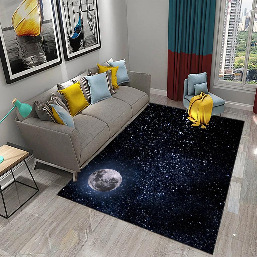 3D Moon Carpet Flower View Mat for Kitchen Bathroom Toilet Non-slip Carpet Living Room Sofa Floor Carpet Home Bedroom Decor Rug