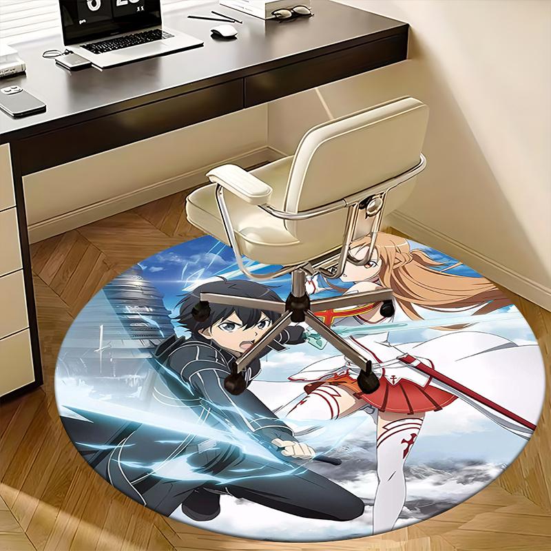 Sword Art Online,Asuna Chair mat Round Rug Office carpet, Non slip, Suitable for Living Rooms, Bedrooms decor.1205015a
