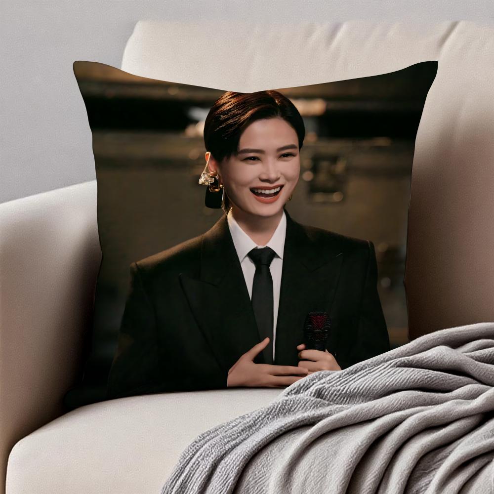 Popular fashion Chinese singer LLi Yuchun Cushion Cover Pillowcase Antidustmite Invisible Zipper Short Plush Sofa Cushion