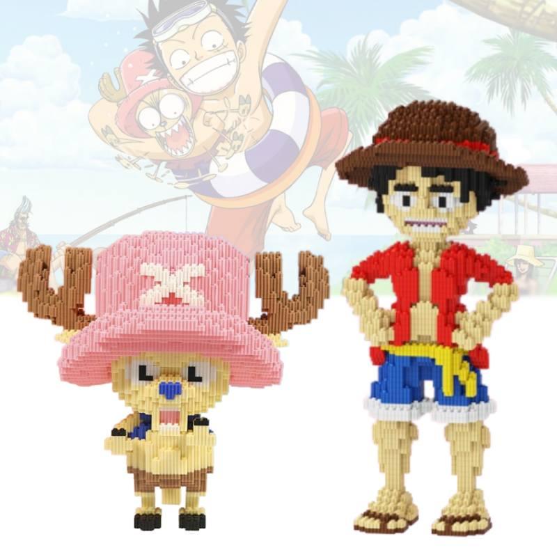 One Giant Piece Building Blocks Puzzle Toy Luffy Chopper Anime Abs Material