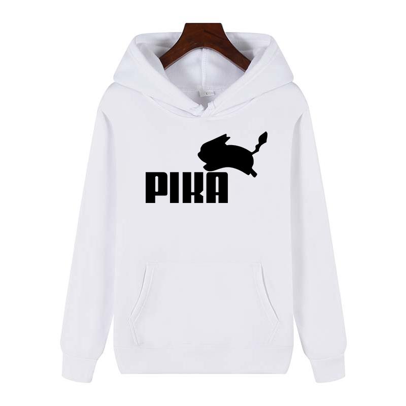 Women Hoodies Japanese Anime Pika  Harajuku Pullover Black White Sweatshirt Spring Autumn Women Casual Streetwear Hoody