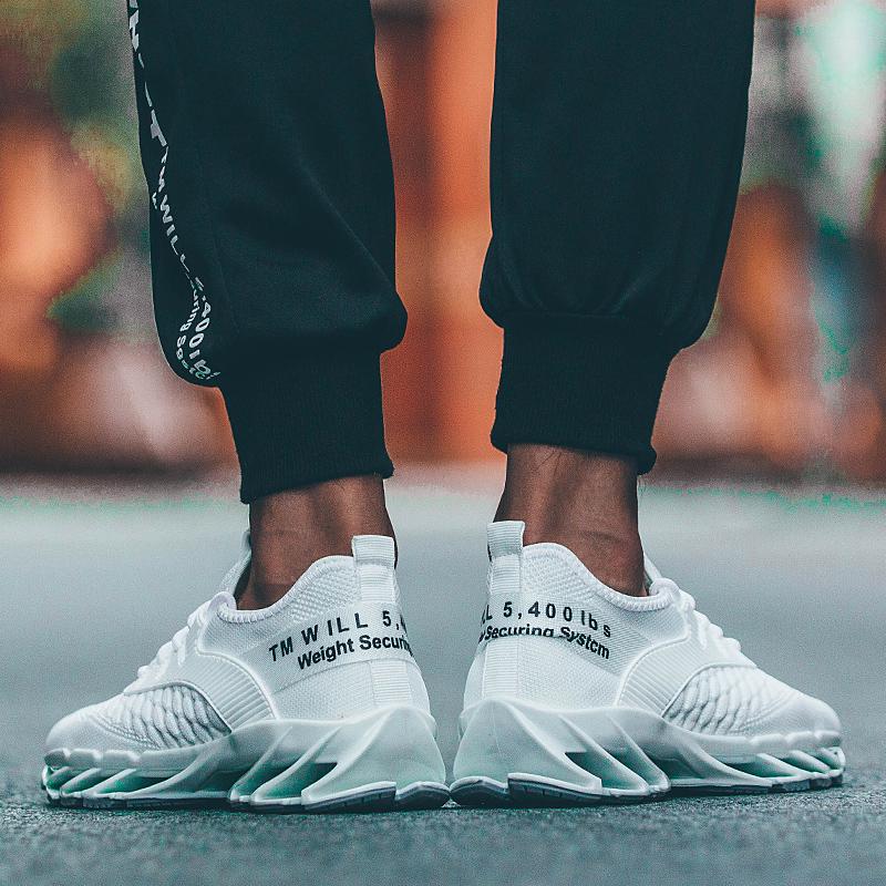 Fashion Men's Sports Shoes Mesh Breathable Shoes Blade Bottom Wear-resistant Large Size Men's Shoes