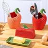 Strawberry Shape Butter Freshness Jar Ceramic Chopstick Tube Butter Box Butter Dish  Restaurant