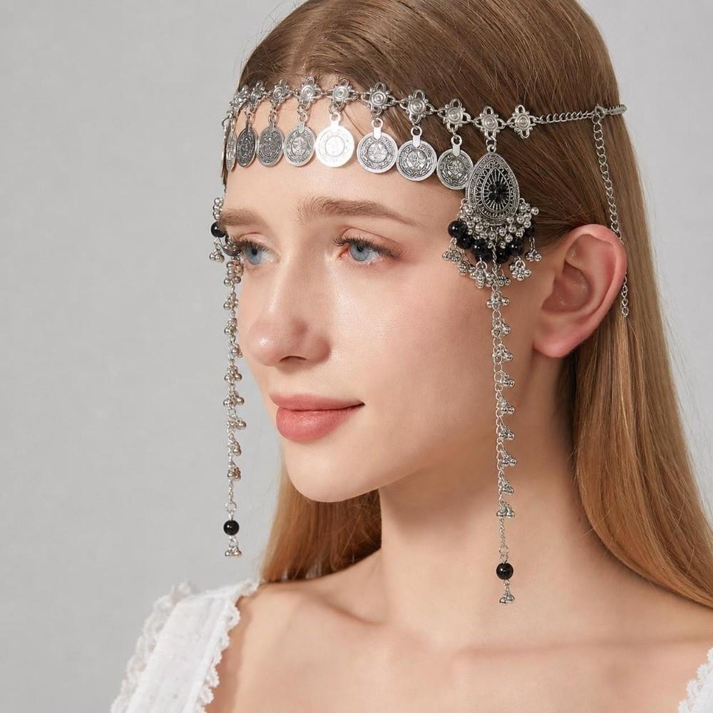 Alloy Forehead Chain Ethnic Style Hair Tassel Chains Trendy Hairband Jewelry Women