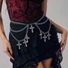 Vintage Punk Waist Chain Y2K Multi-layer Body Chain Cool Hollowing Cross Waist Chain  Women