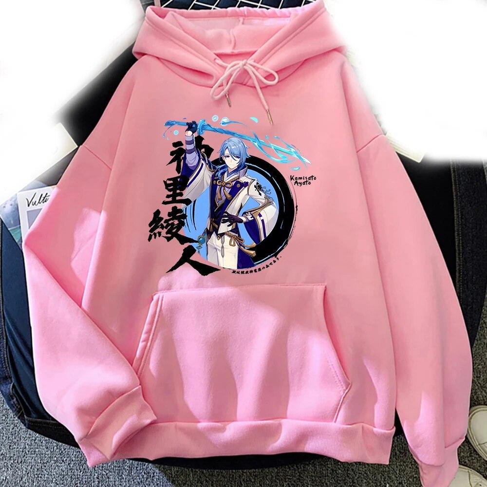 Аниме игры Kamisato Ayato толстовки Genshin Impact графический принт унисекс женская толстовка с капюшоном уличная одежда кофты пуловеры одежда унисекс