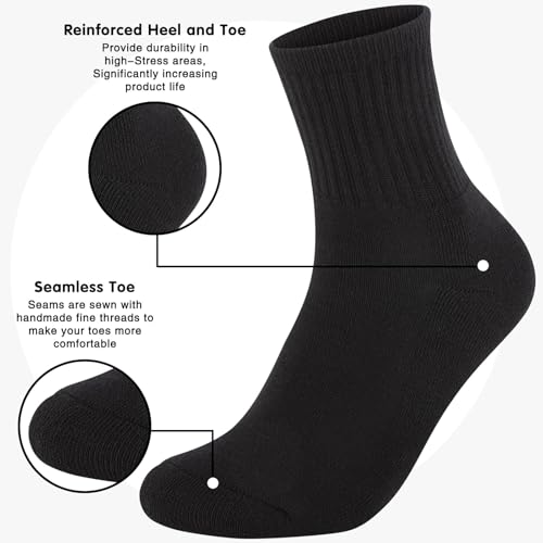 5-Pair Pack: All-Season Solid-Color Cotton Mid-Calf Socks Grey