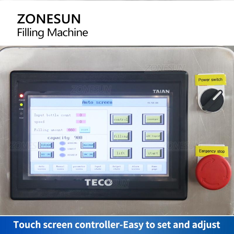 ZONESUN ZS-SV4HS Liquid Filling Machine Automatic High Accuracy 4 Heads Servo Piston Pump Filler Beverage Cosmetic Milk Water