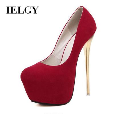 Женская обувь Яркая поверхность 16 см Тонкий каблук Сексуальные высокие каблуки Черный