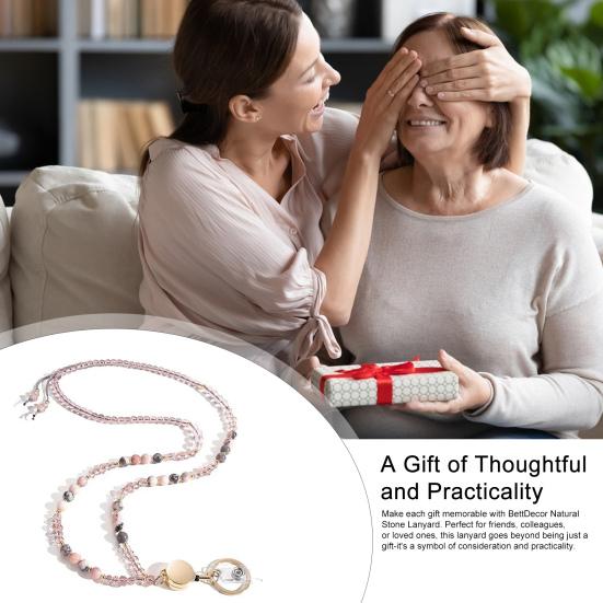 Натуральный камень искусственный кристалл держатель для карт регулируемый ID шнурок женский ручной работы бисер