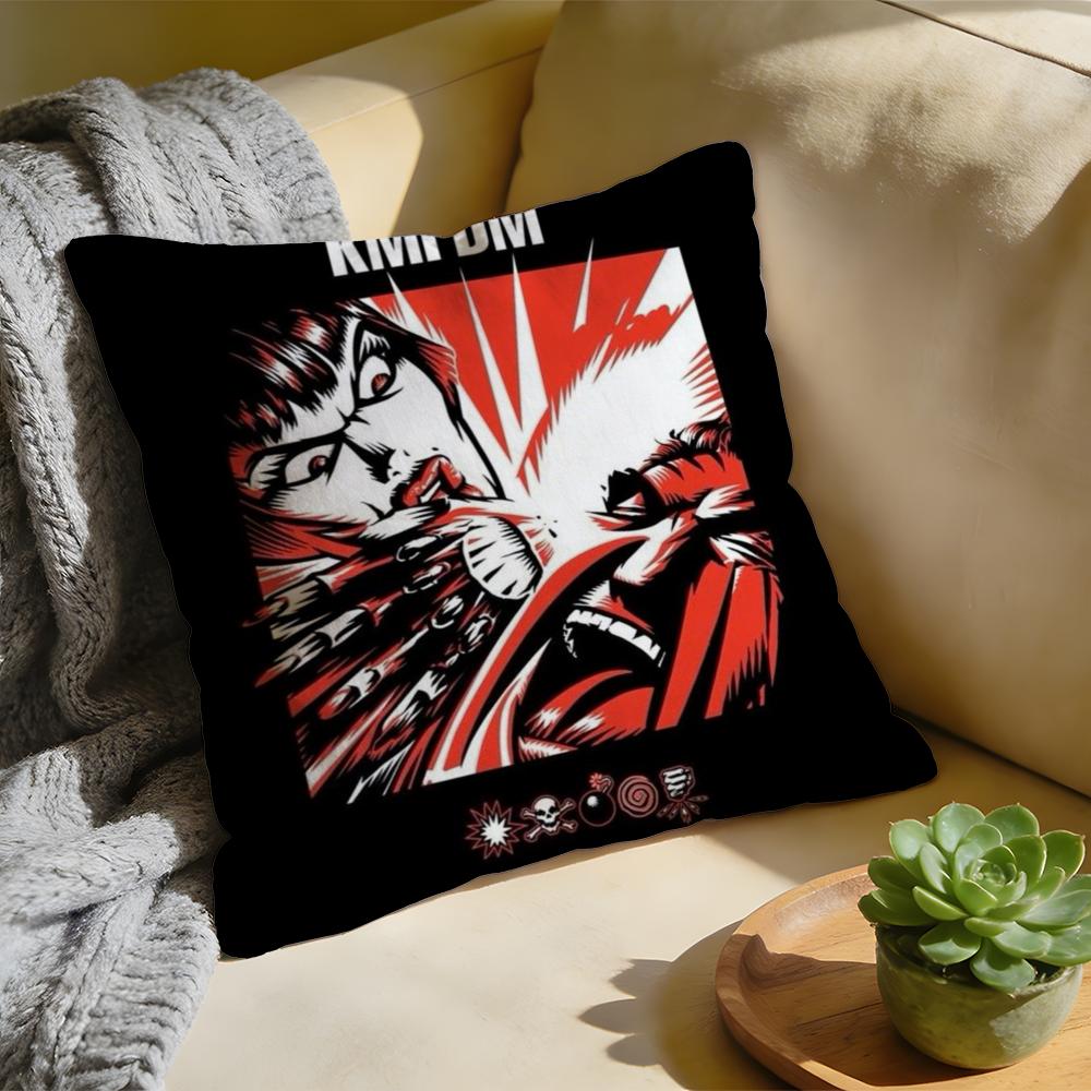 Чехол на подушку с логотипом группы KMFDM, стираный лен, мягкий, дышащий, декоративный чехол для дивана, домашний чехол для подушки