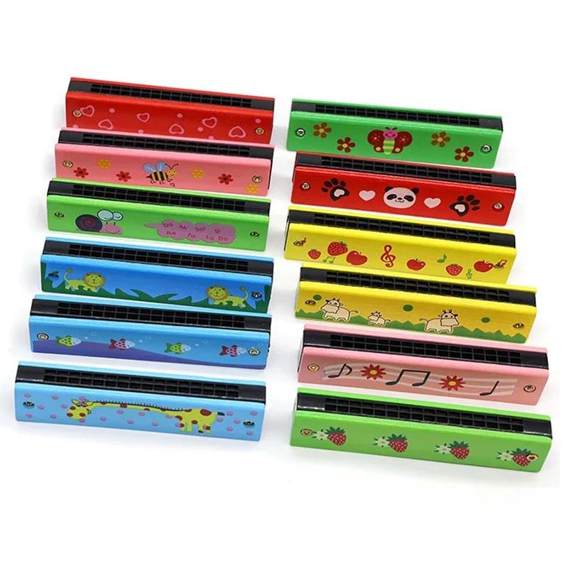 Children's Anime Wooden Harmonica Musical Instruments Toys Music Teaching Aids Montessori Early Education Puzzle Otoatone Action