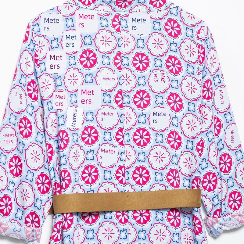 Kaslead New Women Clothes Western Style Fashion With Belt Print Midi Dress 3076673