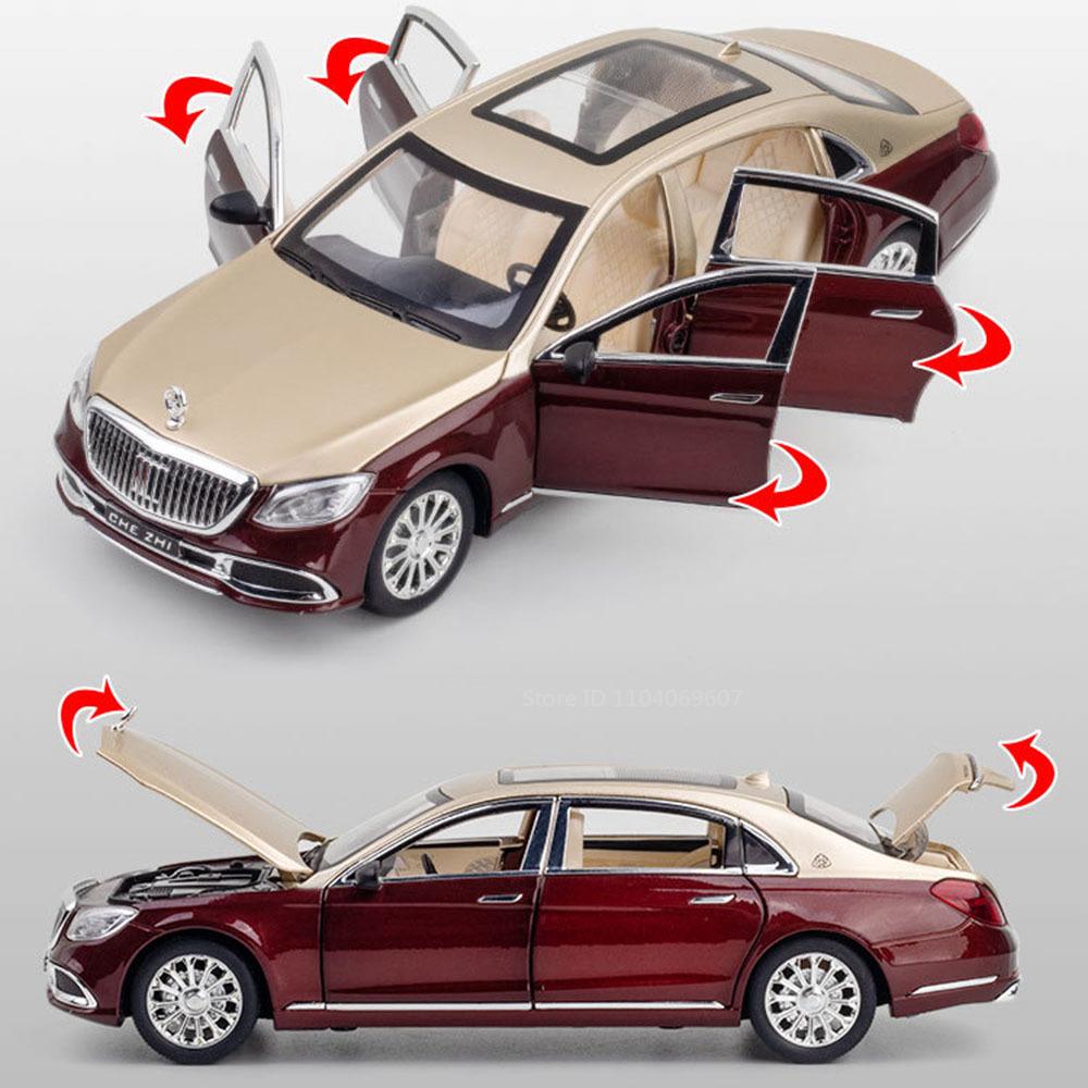 1:24 Игрушечные миниатюрные модели автомобилей Gls600 Сплав Литье под давлением Звук Свет 6 дверей открываются Оттянуть Напоминание Модели транспортных средств Для мальчиков Подарки