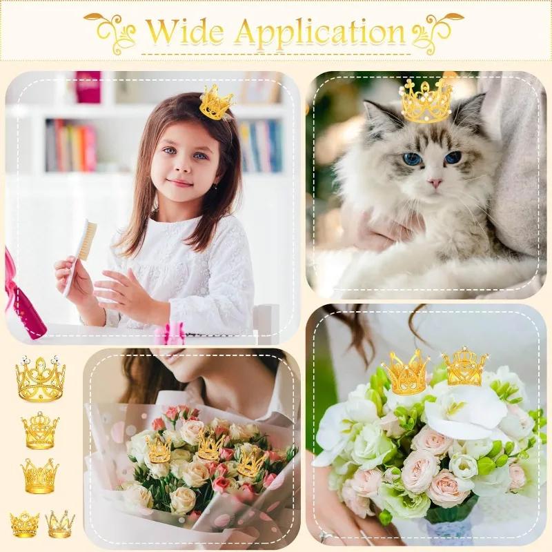 20/1 шт. Мини-корона, украшение для торта, принцесса, жемчужная тиара, детское украшение для волос на свадьбу, день рождения, украшение для торта