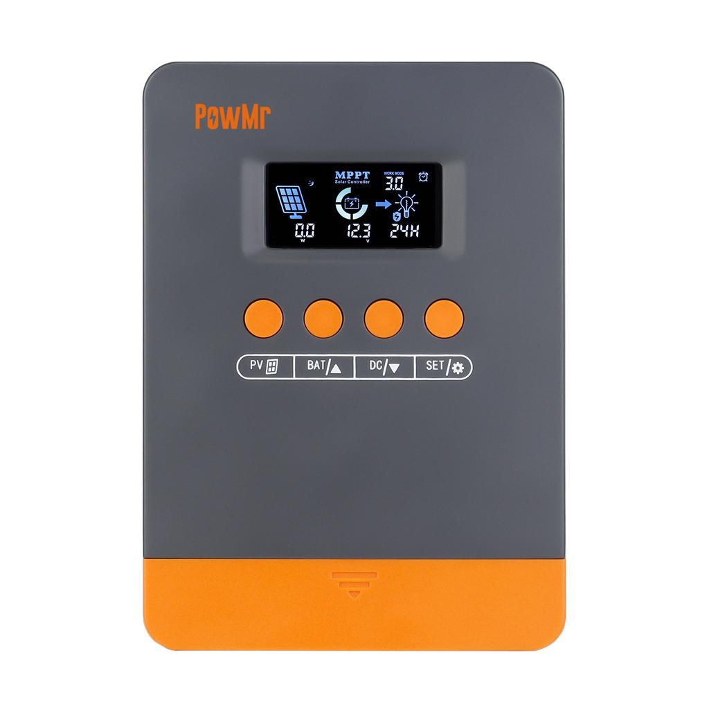 PowMr 25A/35A/45A MPPT Контроллер заряда солнечных батарей для 12V/24V Литиевой батареи LCD Регулятор 100VDC Солнечная панель Двойной USB Контроллер