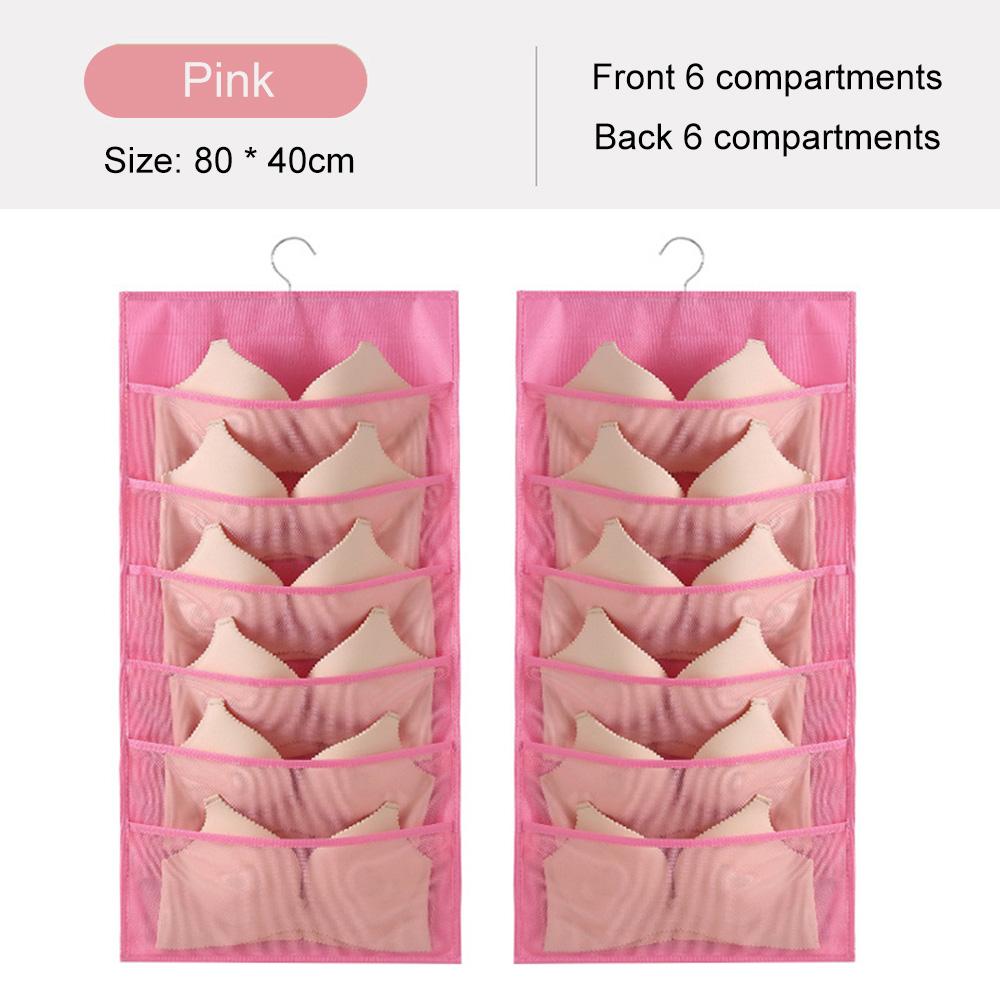 Двусторонняя подвесная сумка, складная сумка для хранения одежды, прозрачные носки, бюстгальтер, вешалка для нижнего белья, сумки-органайзеры для гардероба