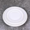 Gold Rimmed Round Ceramic Dinner Plate