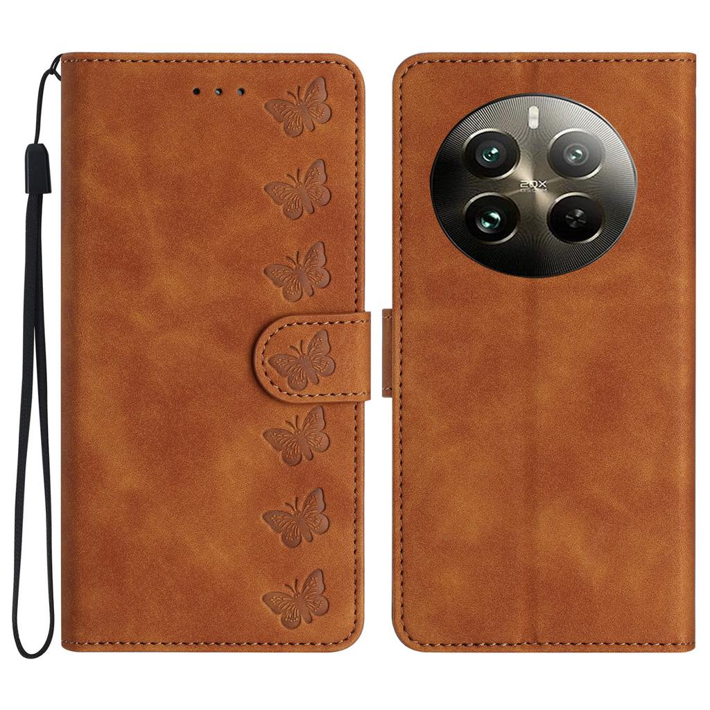 For Realme 12 4G/12+ 5G Case Imprinted Butterfly Leather Wallet Phone Cover