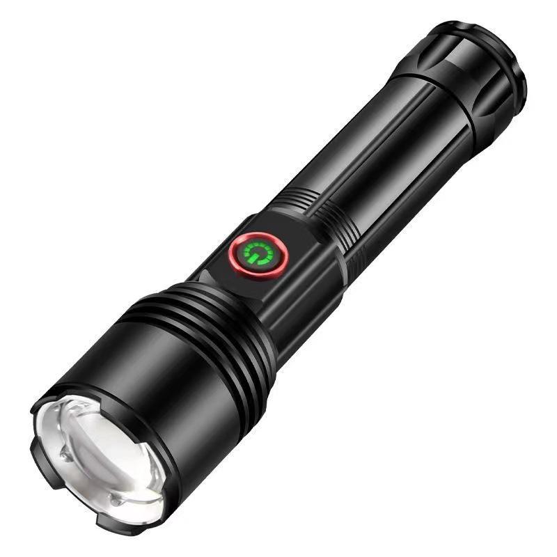 Rechargeable White LED Laser Flashlight - Super Bright, Long-Throw, Type-C Electric for Home Use