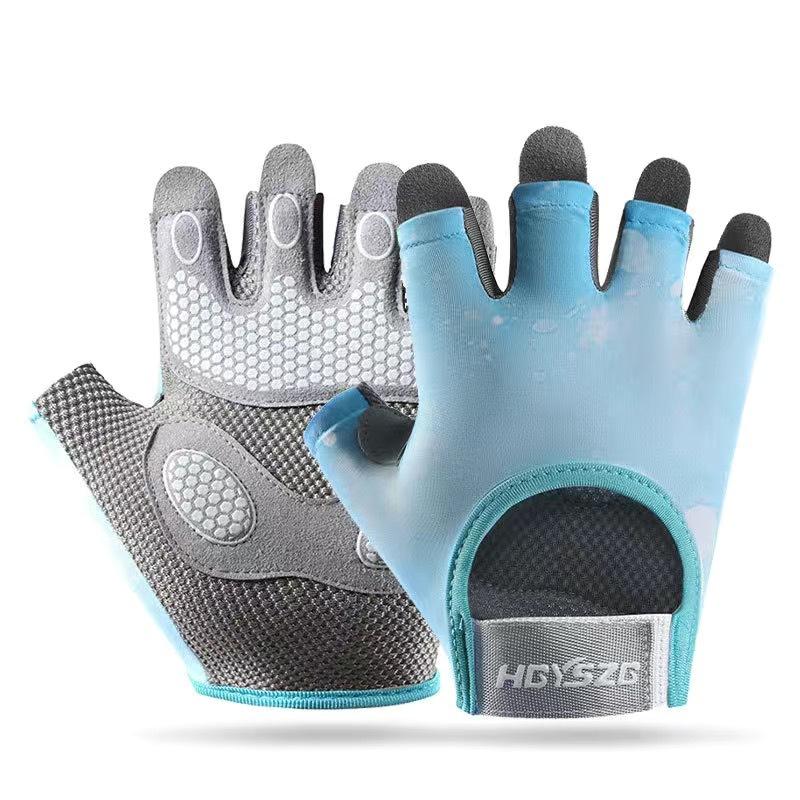 Fitness half finger men's sports non-slip shock absorption air cushion wear-resistant horizontal bar anti-cocooning cycling gloves