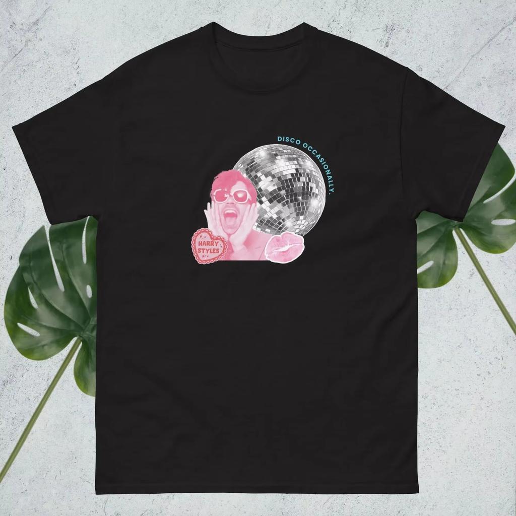 Y2k Vintage Tops Kiss All The Time Disco Occasionally Harry Styles 2026 Album Cotton T Shirt Summer ONeck Print T Shirt Unisex