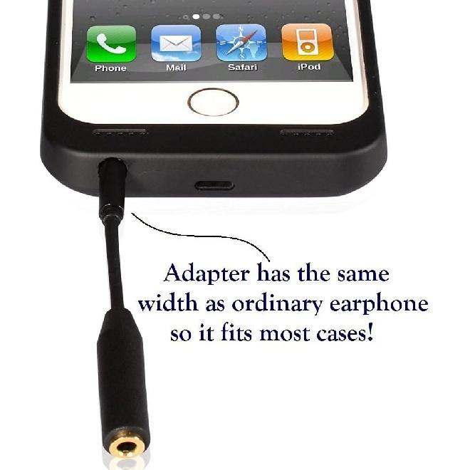 Accessonico 3 Pack Headset Audio Jack Extender, 3.5mm Headphone AUX Extension Adapter for Juice Pack, for Battery Charger Case, Power Case, for