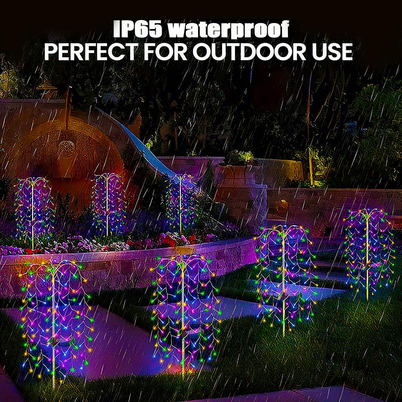 Уличный светодиодный фейерверк Рождественский декор Солнечные огни Водонепроницаемые Садовая вечеринка Сказочные солнечные огни для ландшафта Газон Дорожка Патио