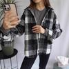 European and American woolen plaid shirt women's retro outer wear versatile top autumn and winter thickened polished jacket shirt