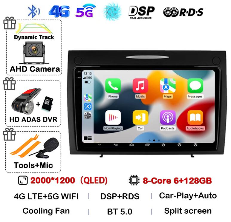 Android 14 Carplay Auto для Mercedes Benz SLK Class R171 SLK200 SLK280 SLK300 2000-2011 Автомобильный Радиоприемник Мультимедиа Видеоплеер Стерео