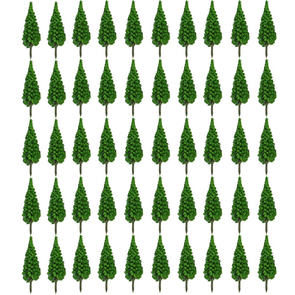 Упаковка из 50 искусственных моделей деревьев, декораций для зданий, ландшафтных растений, садовых макетов, украшений для домашнего офиса, сада