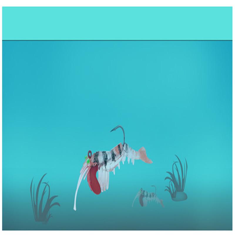 FTK Светящаяся искусственная силиконовая приманка для креветок, имитация мягких креветок с крючком, карповый рокер, рыболовные снасти/приманка/морские аксессуары