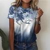 Flower 3D Printed T Shirt Summer Women Clothing Round Neck Tops Casual Short Sleeve T Shirts