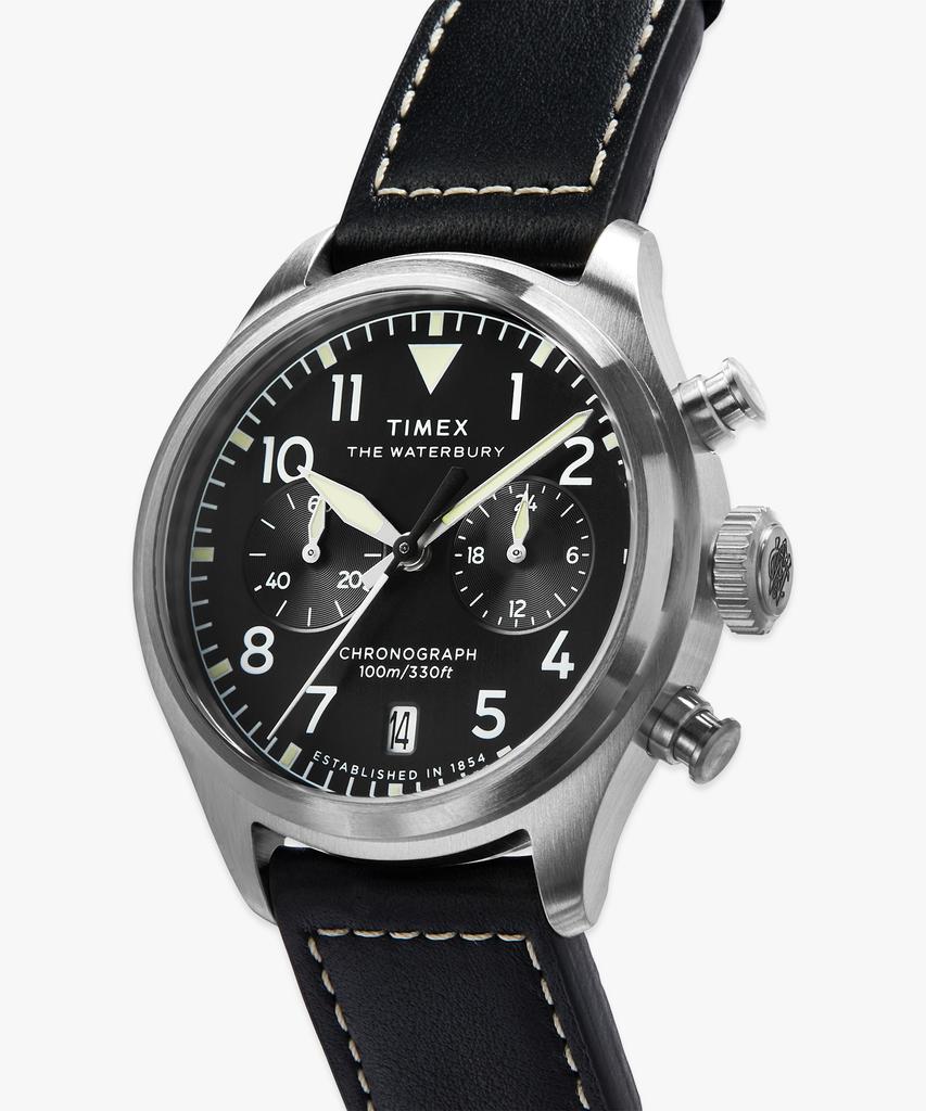 Taimaegseu Waterbury Ace Chronograph Men'S Leather Watch 41Mm