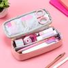 Iroha Publishing Study Pen Case Gap PALE PURPLE PU Leather Pouch with Removable Snap Divider Exterior & Interior Pockets Stationery Bag