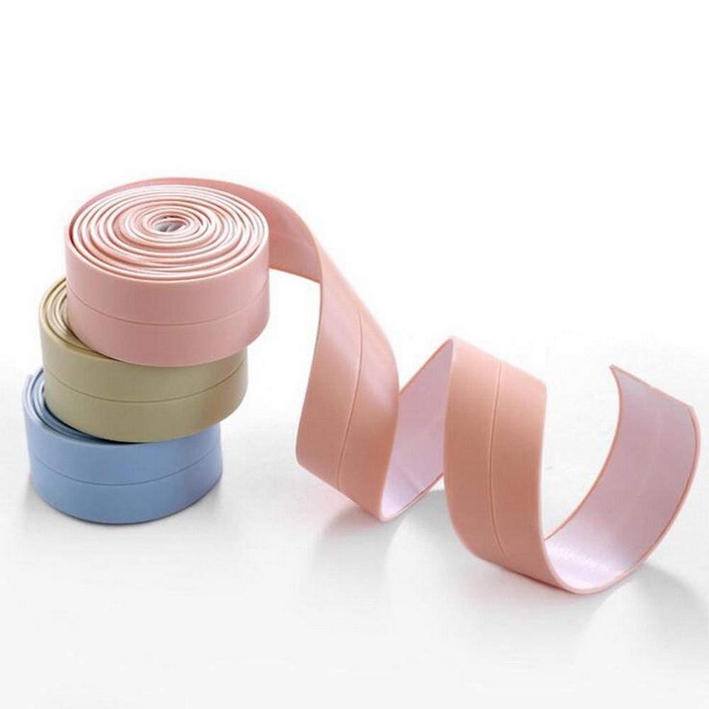 Waterproof Anti-mildew Sealing Tape Bathroom Bathtub White PVC Self-adhesive Sealing Strip Kitchen Sink Door Window Seam Sticker