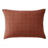 Woven-dyed Pillowcase Large Checks Deco "Gaïa Match" 60 X 60 Cm & 50 X 70 Cm "Cotton Gauze" - Gaïa Match Terracotta - 50 X