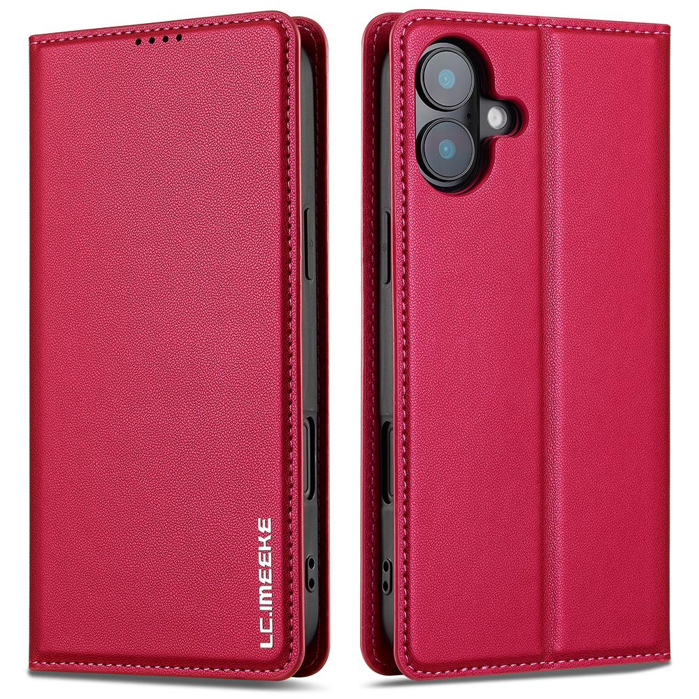 LC.IMEEKE L1 Series for iPhone 17 Case PU Leather Wallet Stand Protective Phone Cover