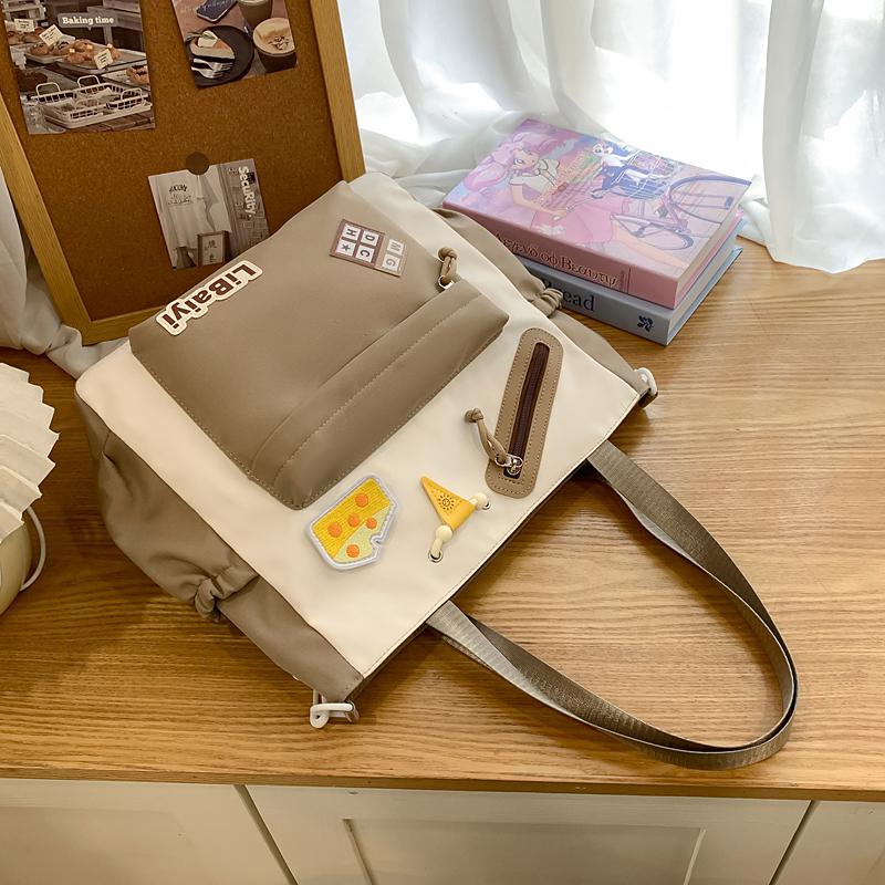 Women Messenger Bag College Style Large Capacity Tote Bag Student Class Commuter Bag